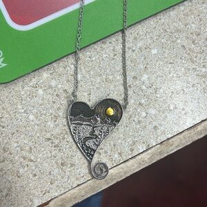 Heart sunrise necklace